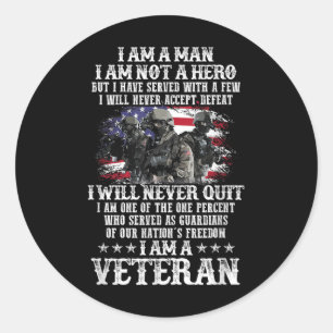 Sticker Rond Je Suis Un Homme Je Ne Suis Pas Héros Je Suis Un V