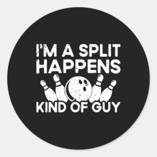 Sticker Rond Je suis un joueur de quilles à la suite d'une fiss
