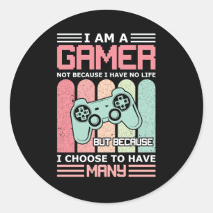Sticker Rond Je Suis Un Joueur   Jeu vidéo