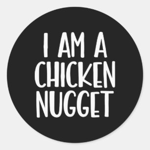 Sticker Rond Je suis un nugget de poulet humour alimentaire déc