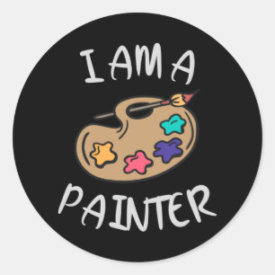 Sticker Rond Je suis un peintre