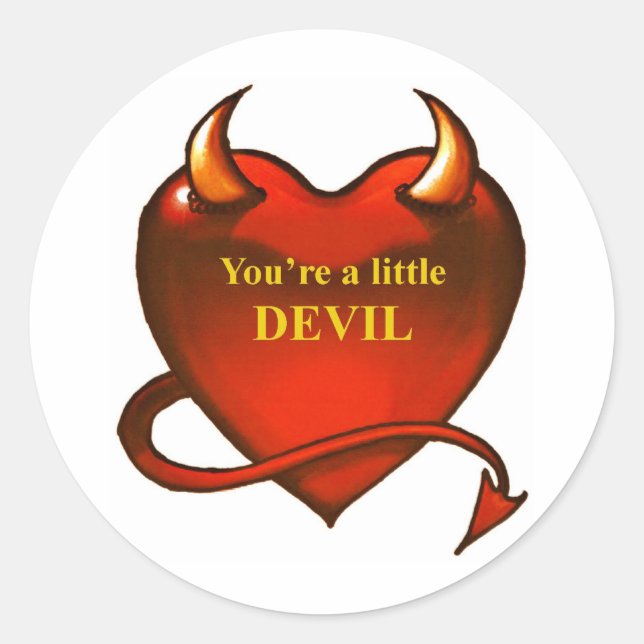 Sticker Rond Je suis un petit diable (Devant)