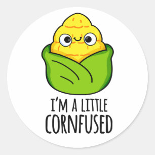Sticker Rond Je suis un petit jeu de maïs amusant