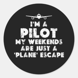 Sticker Rond Je suis un pilote amusant