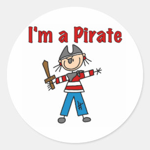 Sticker Rond Je suis un Pirate