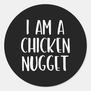 Sticker Rond Je suis un poulet nugget Halloween Je suis simple