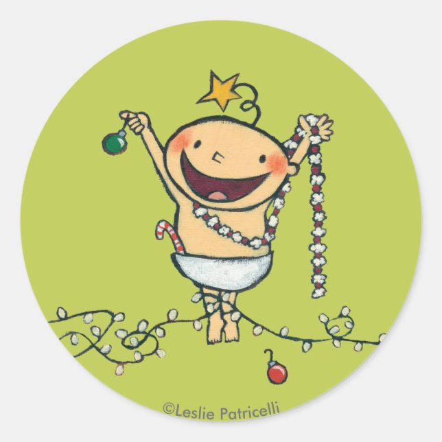 Sticker Rond Je suis un sapin de Noël ! (Devant)