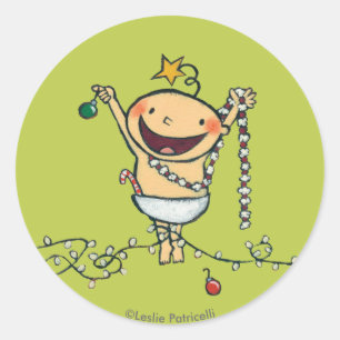 Sticker Rond Je suis un sapin de Noël !