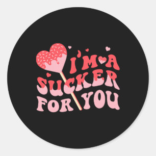 Sticker Rond Je suis un suiveur pour vous cœur de bonbon Saint-