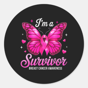 Sticker Rond Je suis un survivant Beurre de sensibilisation au