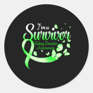 Sticker Rond Je suis un survivant Papillon de sensibilisation a