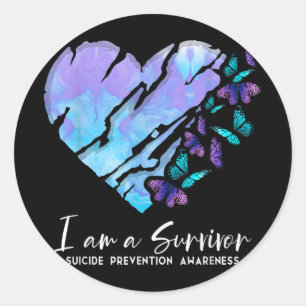Sticker Rond Je Suis Un Survivant Sensibilisation À La Préventi