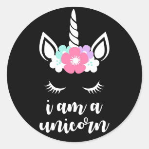 Sticker Rond Je Suis Un Unicorne