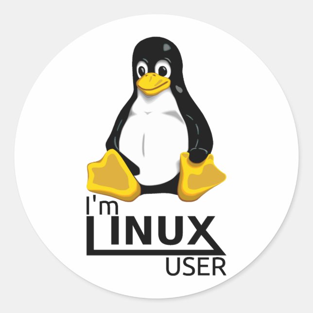 Sticker Rond Je suis un utilisateur Linux (Devant)