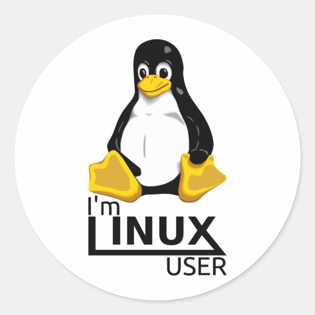Sticker Rond Je suis un utilisateur Linux (Devant)