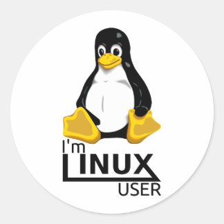 Sticker Rond Je suis un utilisateur Linux