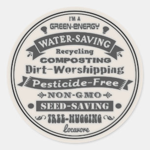 Sticker Rond Je suis un vert