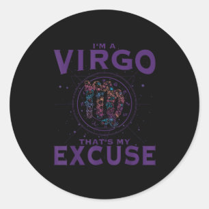 Sticker Rond Je Suis Un Virgo Zodiac Signal Graphique Art Vierg