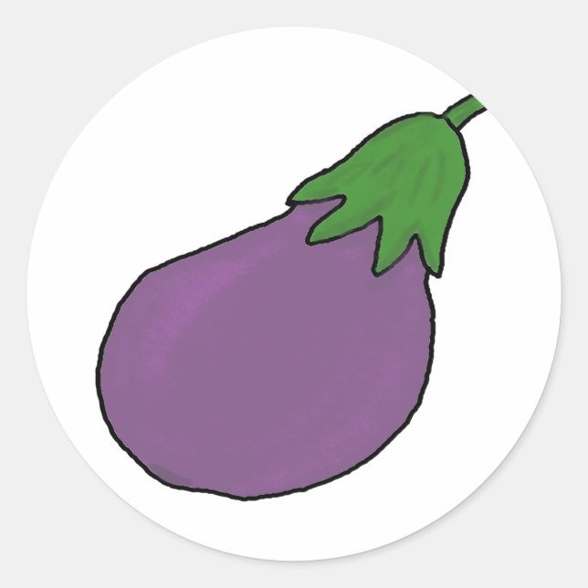 Sticker Rond Je suis une aubergine (Devant)