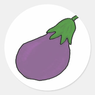 Sticker Rond Je suis une aubergine