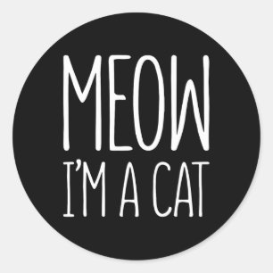 Sticker Rond Je suis une chemise costumée Halloween Chat Chat