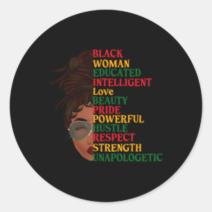 Sticker Rond Je suis une femme noire Mois de l'histoire des Noi