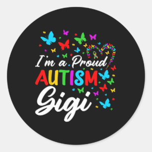 Sticker Rond Je suis une fière autisme Gigi Sensibilisation sur