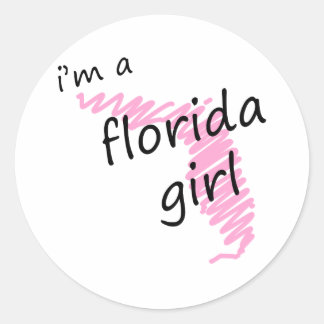 Sticker Rond Je suis une fille de Floride