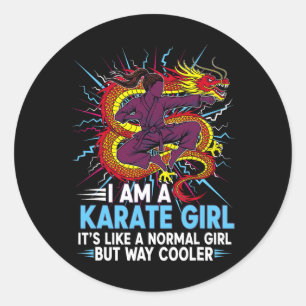 Sticker Rond Je suis une fille de karaté Citation pour filles 3
