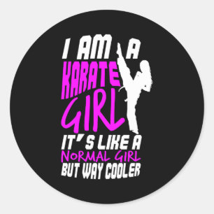 Sticker Rond Je Suis Une Fille De Karaté Citation Pour Filles C