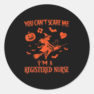 Sticker Rond Je suis une infirmière autorisée Halloween Wi