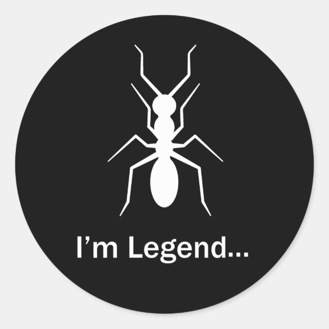 Sticker Rond Je suis une légende (Devant)