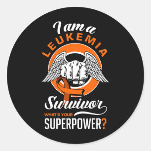 Sticker Rond Je suis une leucémie survivant de la leucémie Leuc