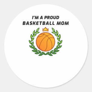 Sticker Rond Je suis une maman de basket-ball fière