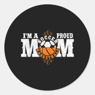 Sticker Rond Je suis une mère de footballeur et de baseball fiè
