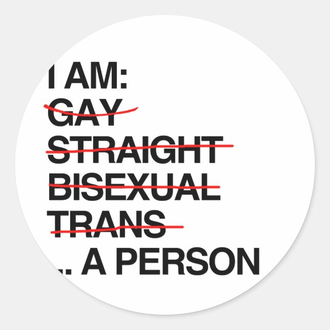 STICKER ROND JE SUIS UNE PERSONNE (Devant)