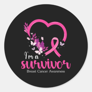 Sticker Rond Je suis Une survivante Sensibilisation au cancer d