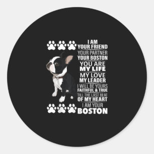 Sticker Rond Je Suis Votre Ami Votre Partenaire Votre Boston Te