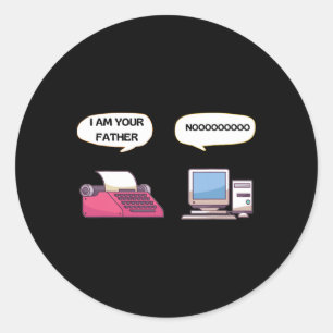 Sticker Rond Je Suis Votre Père Ordinateur Drôle Gamer Geek Ner