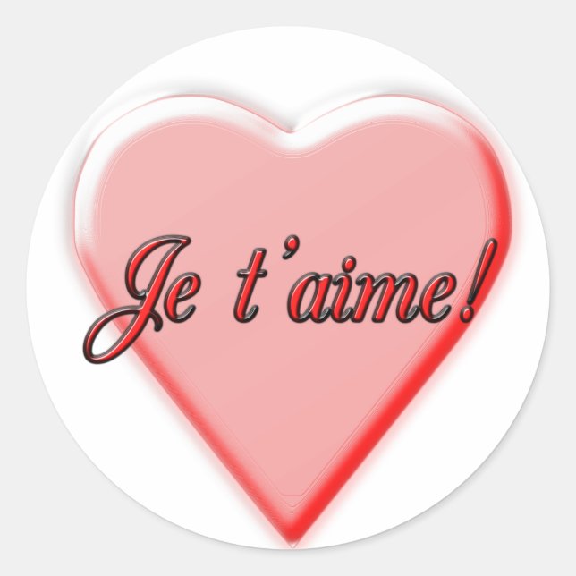 Sticker Rond Je T'Aime (Devant)