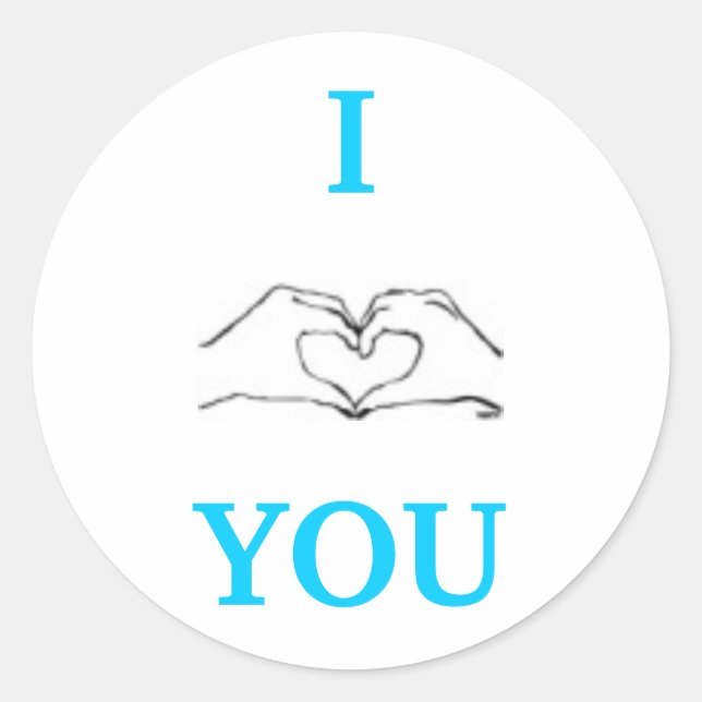 STICKER ROND JE T'AIME. (Devant)