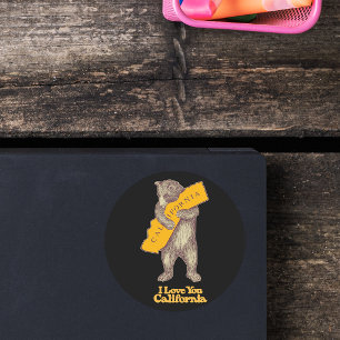 Sticker Rond Je T'Aime Californie