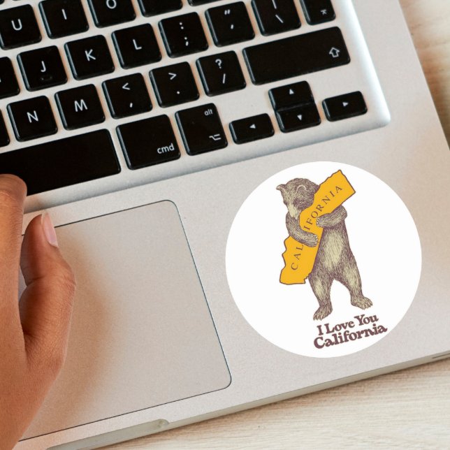 Sticker Rond Je T'Aime Californie (Créateur téléchargé)