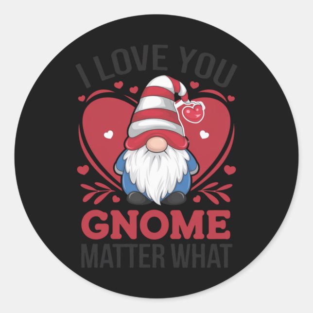 Sticker Rond Je T'Aime Gnome What Sticker2 (Devant)