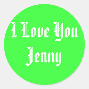 Sticker Rond Je t'aime Jenny