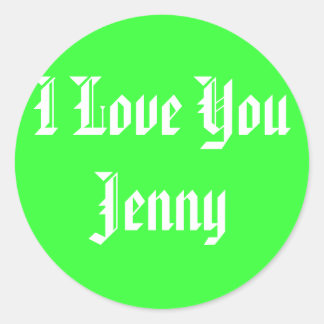 Sticker Rond Je T'Aime Jenny