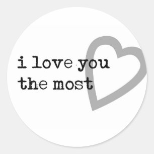 Sticker Rond je t'aime le plus coeur mignon