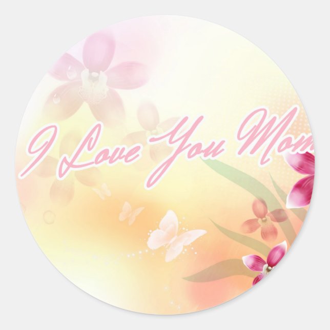 Sticker Rond Je t'aime maman (Devant)