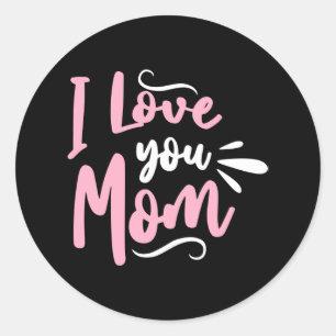 Sticker Rond Je t'aime maman
