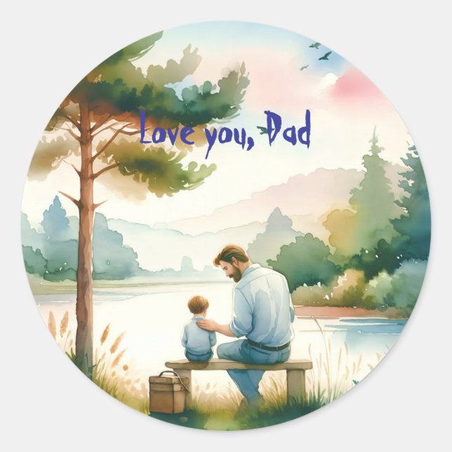 Sticker Rond Je t'aime, papa (Devant)